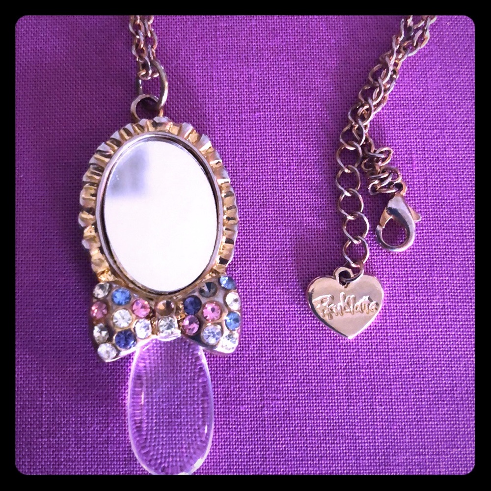 Pink Jaffe hand mirrored vintage necklace